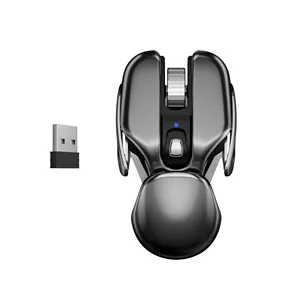 Инновационный дизайн, беспроводная мышь с USB-приемником, бесшумный, эргономичный, уникальный вид, металлическая основа, 3D мышь для ПК, ноутбука