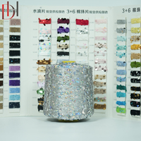 Décoration de vêtements à paillettes en forme de gouttelettes d'argent de haute qualité avec usine de tissu de fil fantaisie