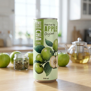 Thé glacé aux fruits frais à la pomme prêt à boire 330 ml, saveur de thé onctueuse et goût d'orange rafraîchissant, pour la vente au détail - Product Image 1