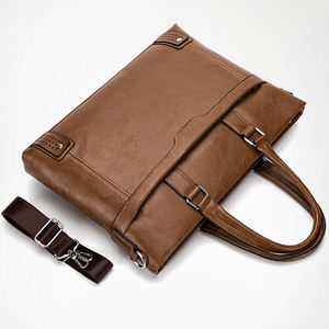 Sac fourre-tout de voyage d'affaires pour hommes, sac pour ordinateur portable 14 pouces, porte-documents en cuir PU - Product Image 1