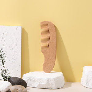 Cepillo de pelo con gorro de cuna para niños pequeños con cerdas suaves de pelo de cabra, juego de cepillo y peine de madera de haya Natural para recién nacidos - Product Image 5