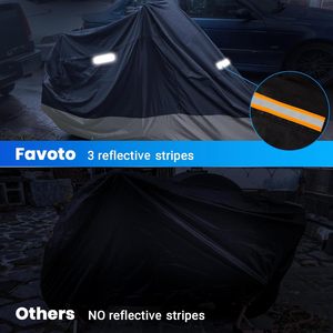 Favoto All-Season Cubierta de motocicleta al aire libre Impermeable Protección solar Agujeros de bloqueo A prueba de viento A prueba de polvo Ajuste universal para cubierta - Product Image 5