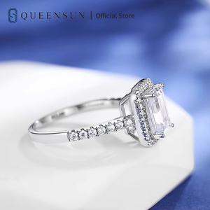 Nhẫn kim cương lab 3 carat vàng 18K chứng nhận IGI Queensun, kiểu dáng vuông cổ điển, nhẫn cưới/nhẫn đính hôn, quà tặng, công nghệ CVD HPHT - Product Image 4