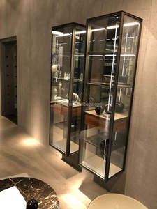 Moderno e minimalista di lusso modulare in metallo alluminio telaio a parete vetrina con luce a Led per soggiorno camera da letto principale Villa - Product Image 6