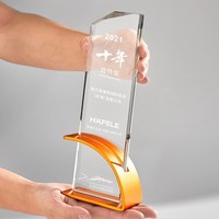 NOUVEAU Trophée en cristal K9 vierge, trophée rectangulaire en cristal 3D, trophées en cristal personnalisés par sublimation avec base en métal
