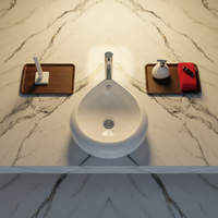Lavabo rond moderne DUTU en céramique pour salle de bain, lavabo en porcelaine pour comptoir, finition polie 9L pour villas