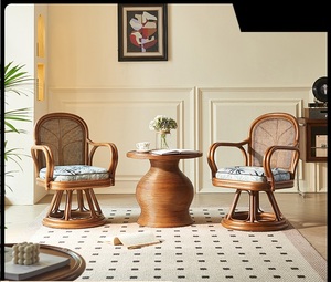 Chaise <span class=keywords><strong>de</strong></span> <span class=keywords><strong>jardin</strong></span> en rotin tressé pour salle à manger, hôtel, maison, restaurant, meubles, chaise pivotante à 360 degrés, table d'appoint, ensemble <span class=keywords><strong>de</strong></span> table d'angle - Product Image 3
