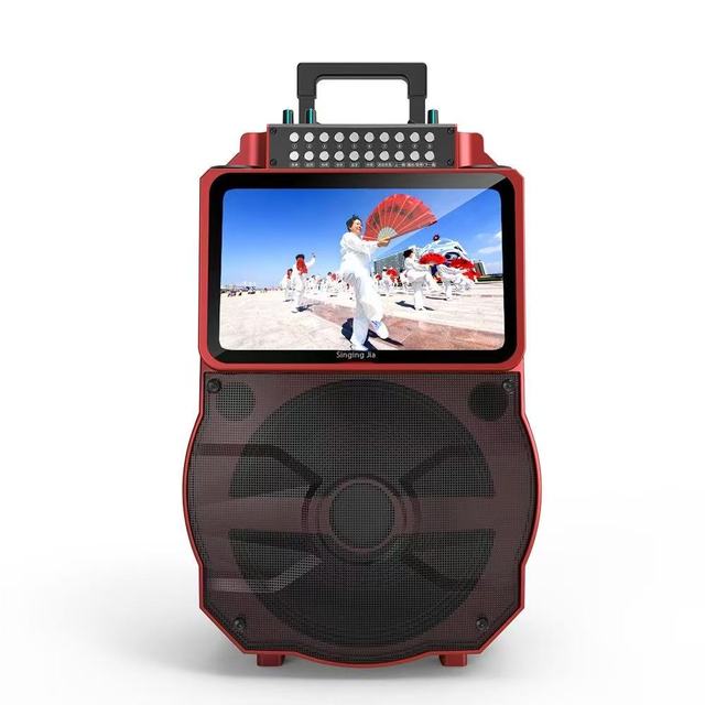 BT Speaker with Screen Outdoor Speaker KTV Home Multimedia Speaker Support USB/MP3/AVI Adjustable Volume Knobs