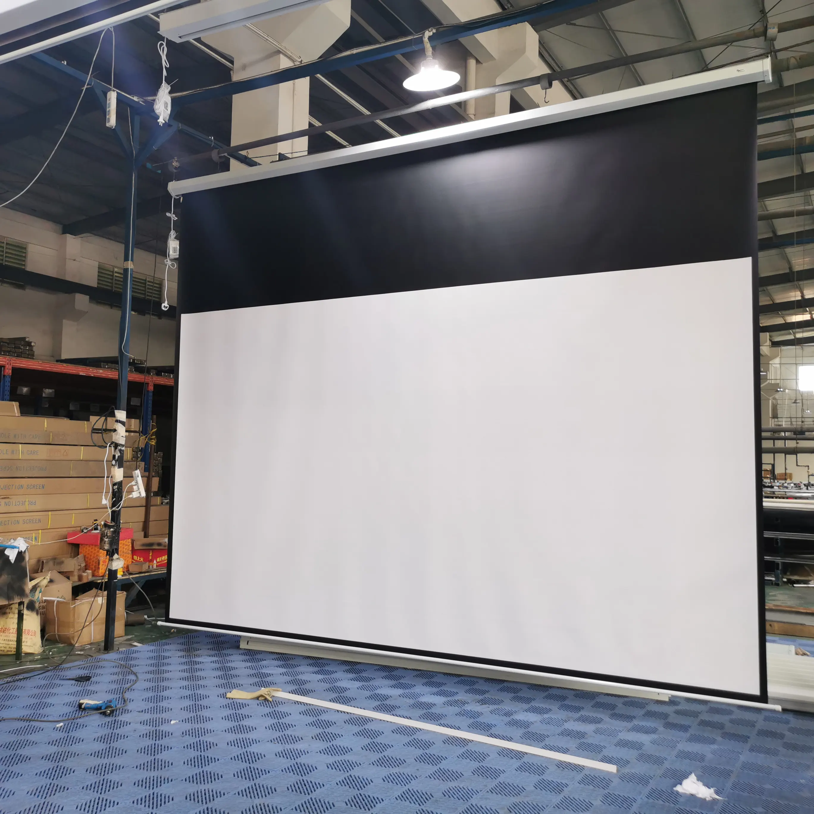 Telon 120inch preço de fábrica montado na parede do teto tela de projeção motorizada tela de projeção elétrica IR ou Rf controle Remoto