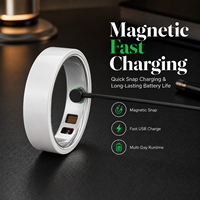 Bague connectée en acier inoxydable, suivi du sommeil, moniteur de fitness, contrôle par application, analyse de santé IA, compatible Android/iOS, étanche IP68, magnétique