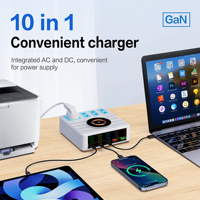 Cargador Inalámbrico Inteligente de 140w con Pantalla Digital para Teléfonos Móviles y Portátiles, Regleta de Carga de 100w