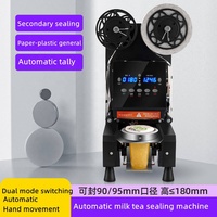 Petite machine à sceller pour gobelets en papier et en plastique, machine à sceller commerciale pour gobelets en plastique pour boissons au thé à bulles