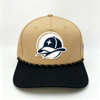 Casquette de baseball imperméable à 5 panneaux avec logo personnalisé du fournisseur, casquette de golf d'été bicolore pour l'extérieur, casquette à patch en PVC thermocollé