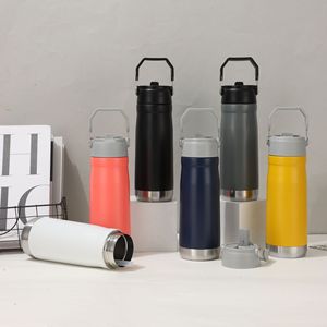 Stainless Steel Thermos Cup 304 Portable With Straw For Travel And Sports Use - Product Image 1