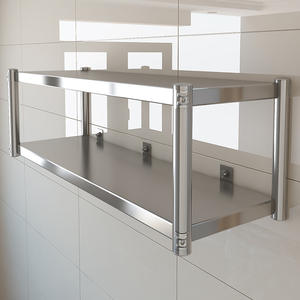 Estante de Almacenamiento de Acero Inoxidable para Montar en la Pared, Grado 201, Estante para Horno de Microondas de Cocina, Diseño Rectangular Duradero - Product Image 1