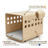 Lit et cage pour animaux de compagnie en bois rectangulaire personnalisé avec rembourrage en plastique doux et confortable pour chiens et chats |   Chenil et cage élégants