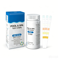 Bandelettes de test pour piscine 7-en-1, kit de test d'eau pour bassin, équipement de test de chlore pour l'eau, en promotion