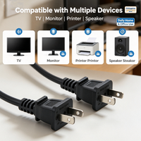 Cordon d'alimentation NEMA 1-15P vers IEC C7 de 1,5 m, 2 broches, 0,75 mm², en cuivre pur, prise américaine pour moniteur TV