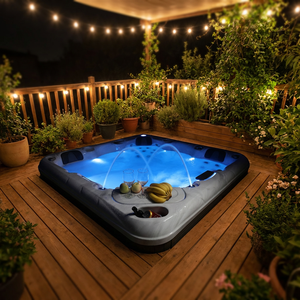 2026 Hot Sales Relax Luxury OutDoor Massage Spa Hot Tub Outdoor <strong>Bathtub</strong> 6 Person for Garden Jacuzzier Outdoor Spa with LED - Product Image 3