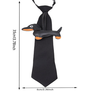 Corbata negra con diseño de perro Dachshund, fácil de usar, para hombres y mujeres, accesorio de moda, material de poliéster - Product Image 3
