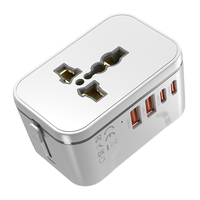 Adaptador de viaje universal de tamaño de bolsillo 2025 Carga rápida de 4 puertos Enchufe de 2 de 2 de 2 puertos con enchufe Uso internacional 110V-220V