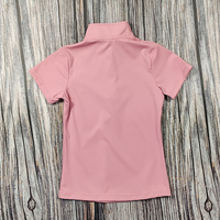 Design personnalisé équestre hauts filles course de chevaux manches courtes quatre sens extensible fermeture éclair équitation polo sport couche de base