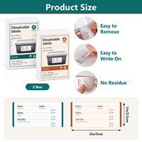 Étiquettes alimentaires hydrosolubles 2x1 pouce et 1x2 pouce, autocollants adhésifs dissolvables pour traiteur, buffet, conteneurs de cuisine - Fabricant