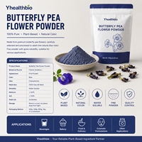 Poudre de fleur de pois papillon pure, soluble dans l'eau, poudre de fleur bleue, colorant végétal naturel pour les boissons et la pâtisserie