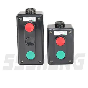 Botão de controle SSSHENG PKE-03 IP54 10A 3NO3NC botão interruptor 3 botões verde vermelho preto