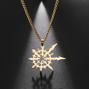 <span class=keywords><strong>Chaos</strong></span> <span class=keywords><strong>Star</strong></span> acier inoxydable pendentif colliers pour hommes nautique Pirate symbole magique collier Punk amulette bijoux cadeaux - Product Image 3
