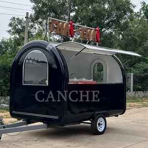 Oferta especial, carrito de autoservicio, caja de caballos callejera, remolque, servicio Airstream, quiosco de comida contemporáneo