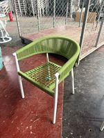 Fauteuil de jardin en rotin PE pour extérieur, chaise de salle à manger en osier avec structure en aluminium, chaise en rotin pour balcon et restaurant