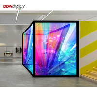 Film LED transparent flexible holographique 3D P5 P6 P8 P10 P16 à installation rapide et facile pour mur en verre