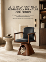 Lit pour chien et chat en bois massif, canapé, chaise, coussin amovible et lavable, nid caché pour animaux de compagnie, meubles multifonctionnels pour animaux de compagnie, gain de place, pour l'intérieur