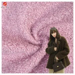 Haute qualité 100% polyester polaire polaire tissu moelleux tricoté vêtements de nuit poly super doux polaire collé tissu recyclé pour manteau