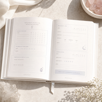 Journal de bien-être personnalisé LABON, couverture en PU irisée, suivi de la santé holistique, carnet de méditation et de soins personnels avec débossage cristallin