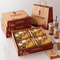 Boîtes alimentaires en carton ondulé écologiques de haute qualité pour restaurants, personnalisables en gros, pour hamburgers et shawarmas