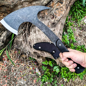Pisau Serbaguna Serat Kaca Baja Tahan Karat untuk Bertahan Hidup di Luar Ruangan, Mata Kapak Olahraga Luar Ruangan dengan Gagang Hitam untuk Proyek DIY - Product Image 5
