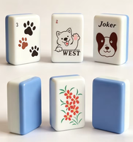 Coffret Cadeau de Noël de Luxe Tout-en-un pour Mahjong, 160 Tuiles Acryliques, Tapis, 4 Supports, Sac de Rangement Pliable et Étanche, Étui de Transport pour Dés