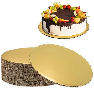 10 дюймовые круглые доски для торта, картонные Одноразовые Круглые позолоченные подставки для украшения торта, пиццы