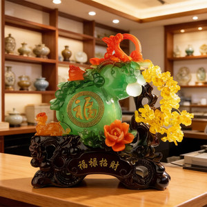 Botella de Resina Translúcida Colorida con Forma de Calabaza, Artesanía Tradicional de Feng Shui para Decoración de Interiores de Sala de Estar - Product Image 5