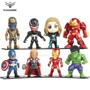 8 Model Superhero Seri Plastik Mini Action Figure, Dibuat Khusus 10Cm Mainan Action Figure, 4 Inci Kartun Pahlawan Pvc Action Figure