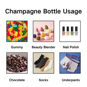 330ml <strong>Mini</strong> Small Plastic <strong>Champagne</strong> Custom Gold Plastic <strong>Bottle</strong> with Black Foil - Product Image 5
