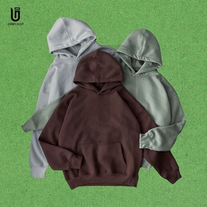 Felpa con cappuccio bianca Unisex di nuova tendenza 380Gsm felpa con cappuccio in cotone poliestere senza stringhe felpa con cappuccio da uomo oversize Fit - Product Image 3