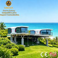 Construction de villas modulaires préfabriquées, hôtels, hôpitaux, centres de glamping à l'étranger, avec aménagement intérieur personnalisé en forme de capsule spatiale
