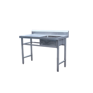 Stile europeo 1 <span class=keywords><strong>vasca</strong></span> in acciaio inox lavello da <span class=keywords><strong>cucina</strong></span> con tavolo da lavoro Backsplash solido sotto scaffale - Product Image 1