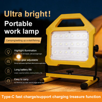 Lámpara de Trabajo LED Recargable Portátil Personalizada con Clasificación IP54, Luz Diurna de 6000K, CRI80 180 °   Gancho para vigas