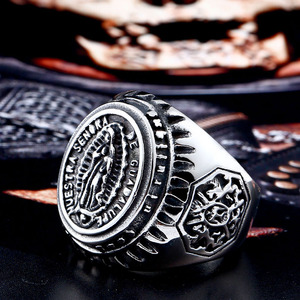 Anillo de acero SS8-281R Amiable de la Virgen María, joyería de la suerte - Product Image 5