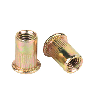 Rivets à tête plate zingués M3-M12 de l'usine Bibo Yaente |   Écrous à sertir moletés à tête plate en acier inoxydable 304 - Product Image 3