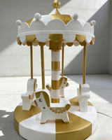 Manège Électrique Rotatif de Luxe Doré pour Enfants, Thème Animaux, pour Intérieur/Extérieur, Idéal pour Cafés, Fêtes et Centres Commerciaux